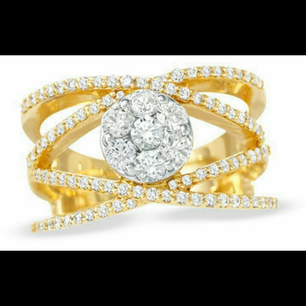 ISO - 1 CT. T.W. & 14KYG CROSSOVER RING